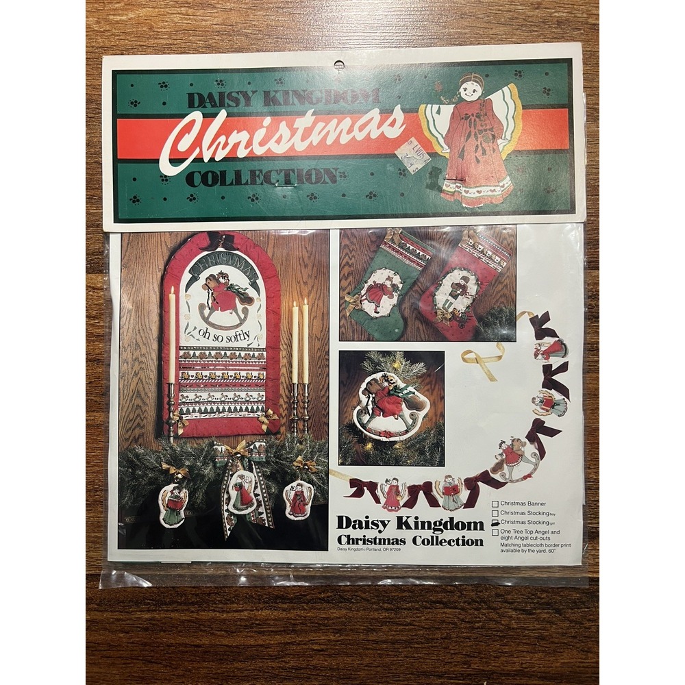 VTG Daisy Kingdom Christmas Collection Fabric Panel GIRL Christmas Stocking